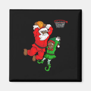 Sketel Zwarte Afro-Amerikaanse Kerstman Dunk Elf Magneet