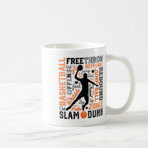 Sketelspeler Slam Dunk Typography Word Art Vintag Koffiemok