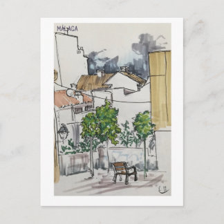Skethchbook pages. Málaga. Markers Briefkaart