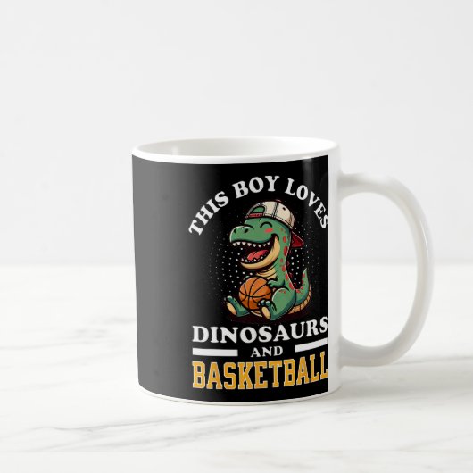 Sketll Dinosaur T Rex Speler Mannen Kinderen Jonge Koffiemok (Rechts)