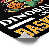 Sketll Dinosaur T Rex Speler Mannen Kinderen Jonge Poster (Hoek)