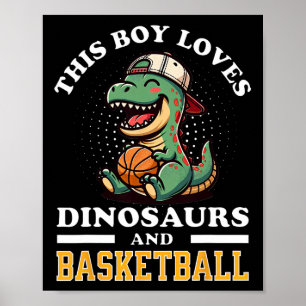 Sketll Dinosaur T Rex Speler Mannen Kinderen Jonge Poster