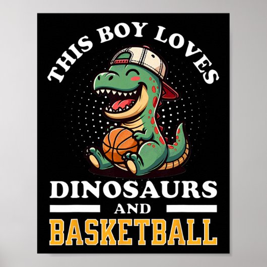 Sketll Dinosaur T Rex Speler Mannen Kinderen Jonge Poster (Voorkant)