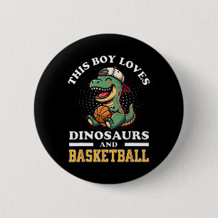 Sketll Dinosaur T Rex Speler Mannen Kinderen Jonge Ronde Button 5,7 Cm