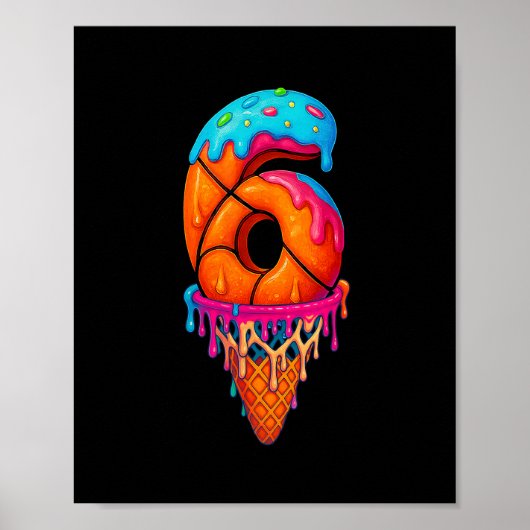 Sketll Drip 6 Jaar Oude Ijs Drip 6de Verjaardag Poster (Voorkant)