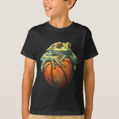 Sketll Frog Bll Player Artwork Drawing Sketll Hoop T-shirt (Voorkant)