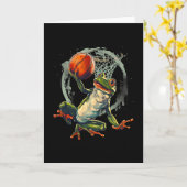 Sketll Frog Toad Slam Dunk Artwork Sketll Hoop  Kaart (Gele Bloem)