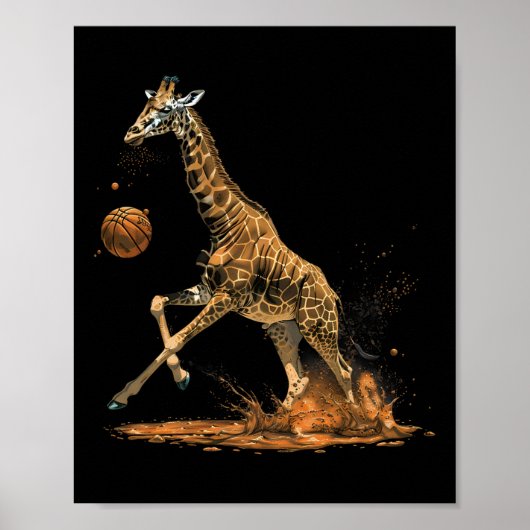 Sketll Giraffe Dierlijke Kunst Tekening Sketll Lov Poster (Voorkant)