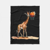 Sketll Giraffe Sketll Speler Kunstwerk Slam Dunk Fleece Deken (Voorkant)