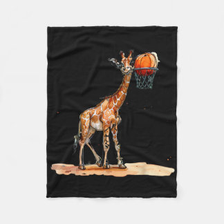 Sketll Giraffe Sketll Speler Kunstwerk Slam Dunk Fleece Deken