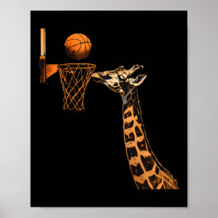 Sketll Giraffe Slam Dunk Sketll liefhebber Dierlij Poster