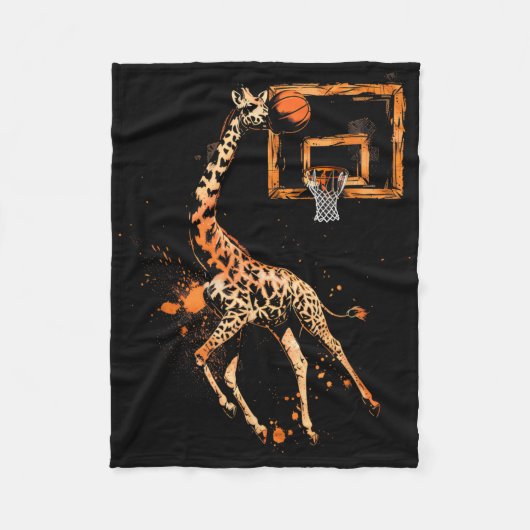 Sketll Giraffe Slam Dunk Tekening Sketll Lover Fleece Deken (Voorkant)