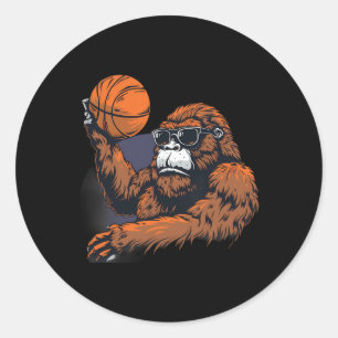 Sketll Gorilla Tekening Kunstwerk Bigfoot Sketll L Ronde Sticker