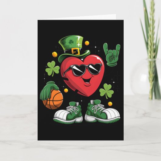 Sketll Hart St Patrick Dag Valentijnsdag Klaver Ie Kaart (Voorkant)