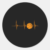 Sketll Heartbeat Ekg Pulse Sports Playing Sketll Ronde Sticker (Voorkant)