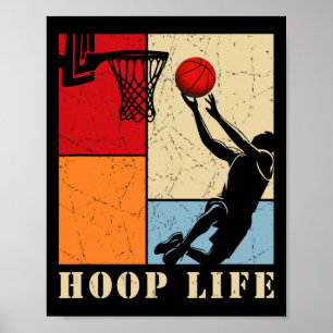 Sketll Hoop Life Speler Retro Jeugd Sport Speler B Poster