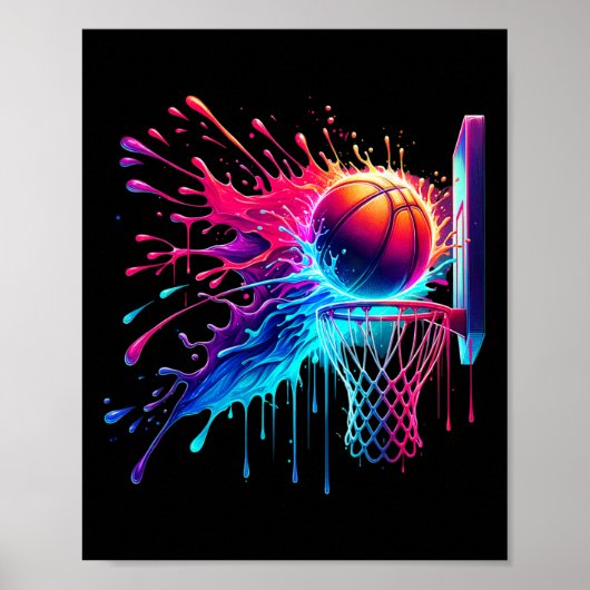 Sketll Hoop Net Shirt For Boys Men Teen Ice Cream  Poster (Voorkant)