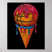 Sketll Ice Cream Cone Fun Drip Sprinkles Poster (Voorkant)