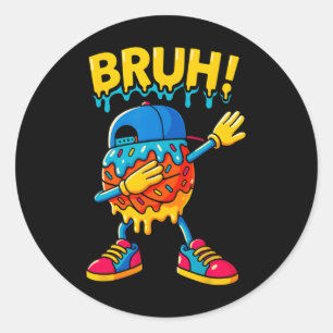 Sketll IJscrème Drip Jongens Meisjes Schattig Dabb Ronde Sticker