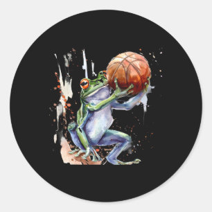 Sketll Kikker Aquarel Kunstwerk Sketll Liefhebber Ronde Sticker