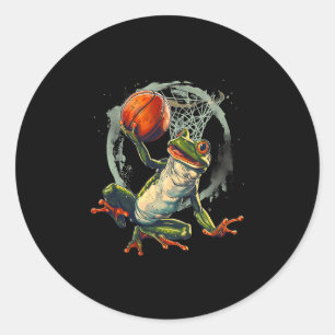 Sketll Kikker Pad Slam Dunk Kunstwerk Sketll Hoop Ronde Sticker