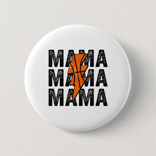 Sketll Mama Distressed Lightning Bolt Mom Ronde Button 5,7 Cm (Voorkant)