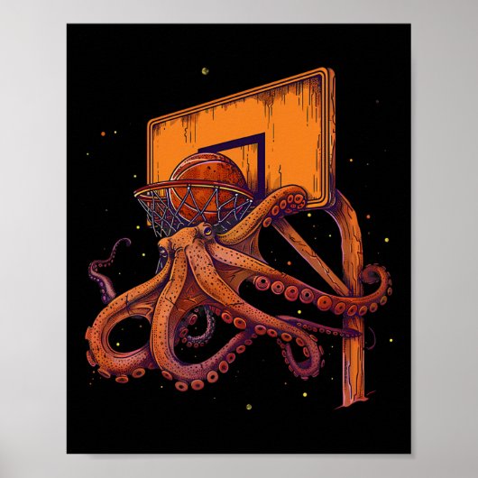 Sketll Octopus Sketll Liefhebber Kunstwerk Slam Du Poster (Voorkant)