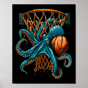 Sketll Octopus Tekening Sketll Speler Slam Dunk  Poster