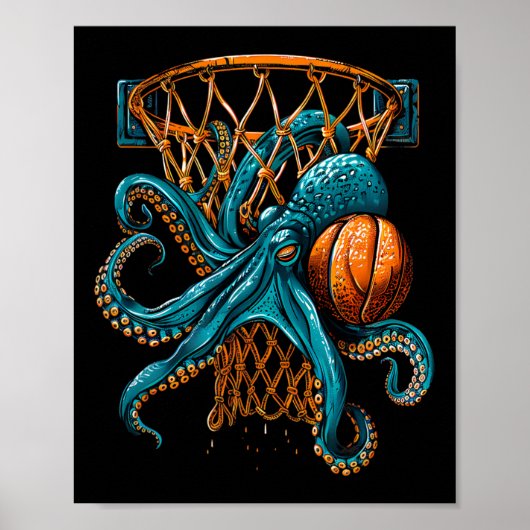 Sketll Octopus Tekening Sketll Speler Slam Dunk Poster (Voorkant)