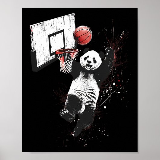 Sketll Panda Bear Slam Dunk Artwork Sketll Player  Poster (Voorkant)