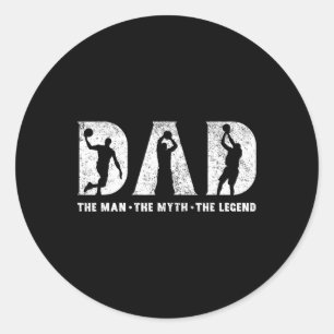 Sketll Papa De Man De Mythe De Legende Vaderdag Ronde Sticker