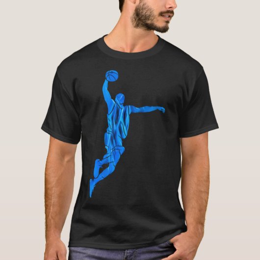 Sketll Player Slam Dunk Blue Flames Abstract Art S T-shirt (Voorkant)