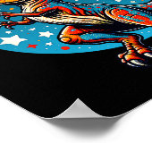 Sketll Player T-rex Dinosaur  Poster (Hoek)