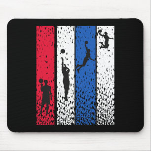 Sketll Retro Vintage Vlag Usa Rood Wit Blauw Patri Muismat