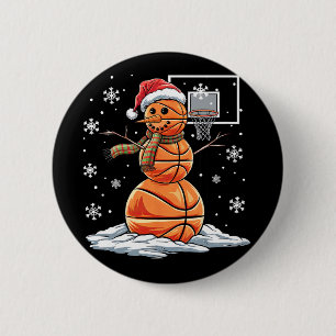 Sketll Sneeuwman Speler Kerstman Hoed Kerstmis Gra Ronde Button 5,7 Cm