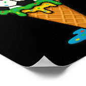 Sketll Soccer Ice Cream Drip Colorful Summer Game  Poster (Hoek)