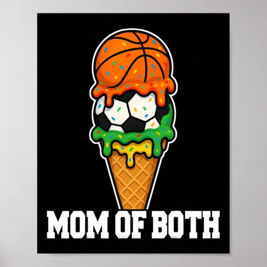 Sketll Soccer Mom Ice Cream Drip Summer Game Day  Poster (Voorkant)