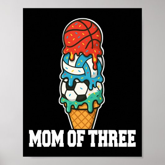 Sketll Soccer Volleyll Mom Ice Cream Summer Game D Poster (Voorkant)