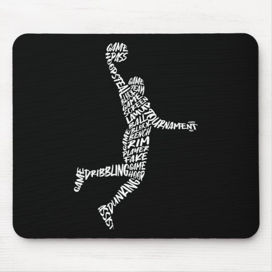 Sketll Speler Dunking Typografie Mannen Sketll Jon Muismat (Voorkant)