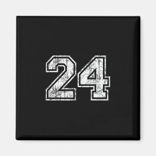 Sketll Speler Jersey Nummer 24 Vintage Vervuild Magneet