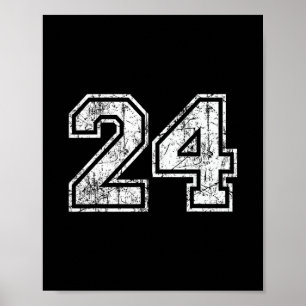Sketll Speler Jersey Nummer 24 Vintage Vervuild Poster