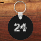 Sketll Speler Jersey Nummer 24 Vintage Vervuild  Sleutelhanger (Voorkant)