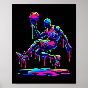 Sketll Speler Springt IJscrème Druppelend Smeltend Poster