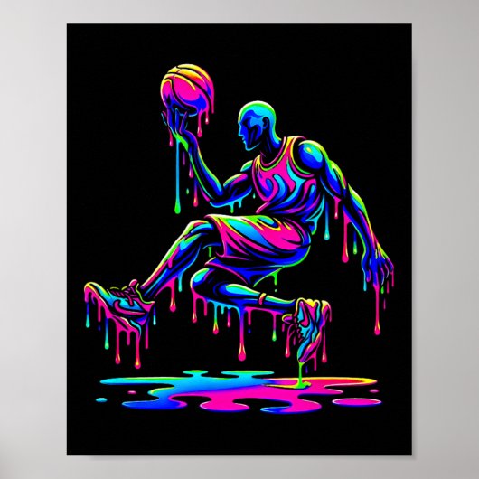 Sketll Speler Springt IJscrème Druppelend Smeltend Poster (Voorkant)