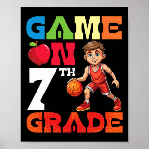 Sketll-speler student speelt schoolspeletje in de  poster