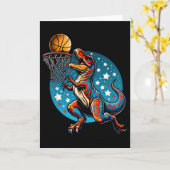 Sketll Speler T-rex Dinosaurus  Kaart (Gele Bloem)