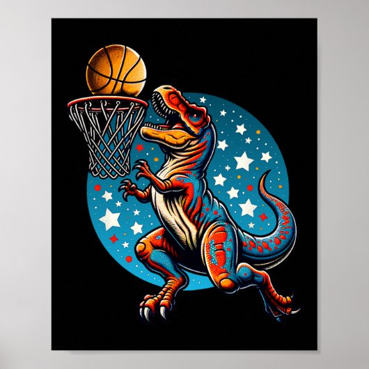 Sketll Speler T-rex Dinosaurus  Poster (Voorkant)