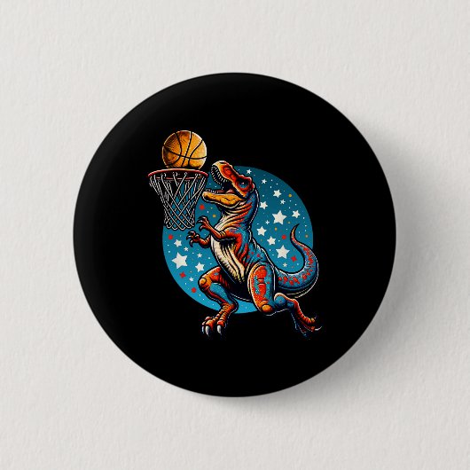Sketll Speler T-rex Dinosaurus Ronde Button 5,7 Cm (Voorkant)