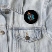 Sketll Speler T-rex Dinosaurus Ronde Button 5,7 Cm (In situ)