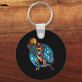 Sketll Speler T-rex Dinosaurus  Sleutelhanger (Voorkant)